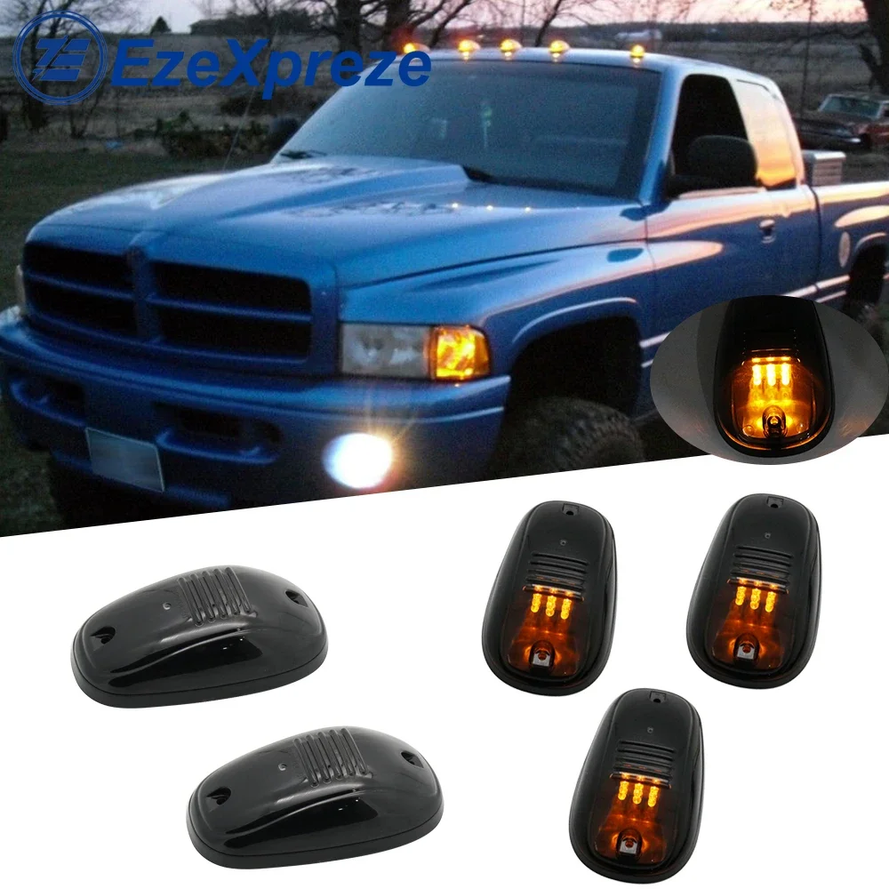 5 stks Amber Witte LED Cab Dak Marker Running Lights voor Truck SUV Pickup F150 Dodge Ram (Zwart Gerookte lens Lampen)