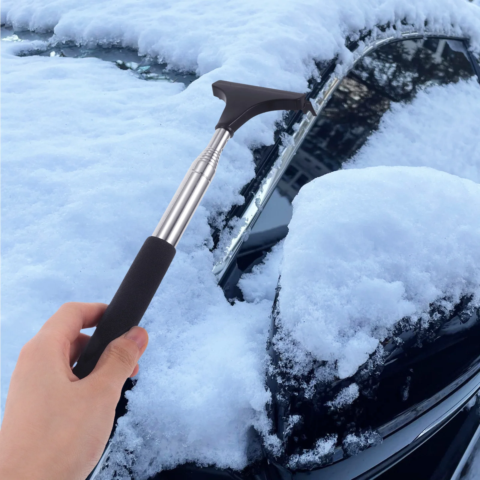 

1Set Auto Squeegee for Car Windows Dual Purpose Mirror Wiper and Snow Removal Scraper Tool for Fog Rain Ice Conditions