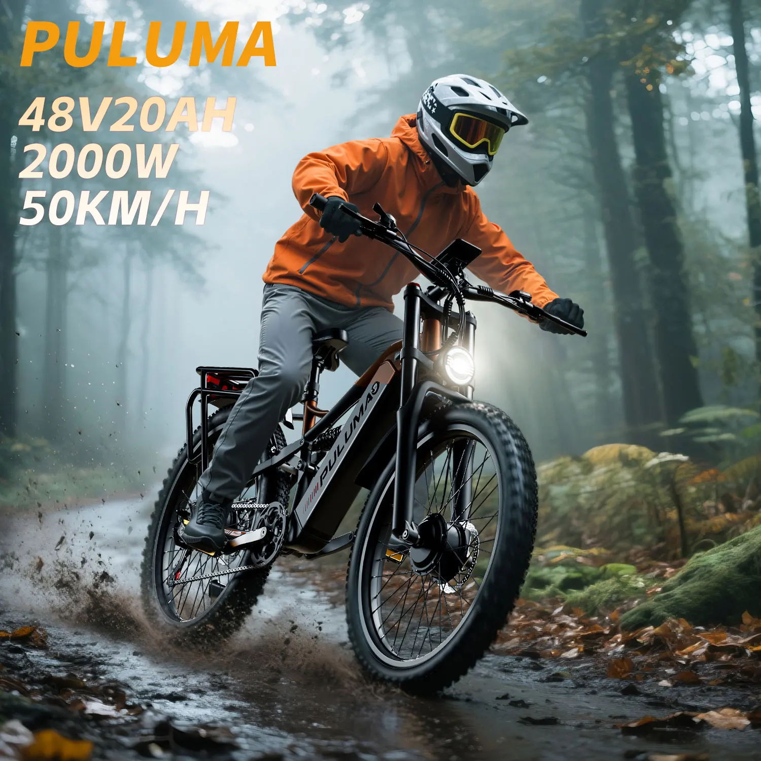 PULUMA bicicleta eléctrica pico 2000W Motor 48V20AH batería bicicleta eléctrica de montaña 26 pulgadas neumático ancho freno hidráulico E-bike