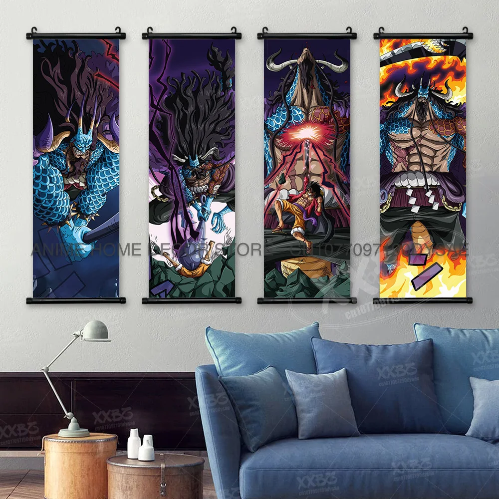 ONE PIECE Poster Chopper Scrolls Pictures Roronoa Zoro Anime Decorative Paintings Vinsmoke Sanji Home Decor Kaido Mural Wall Art