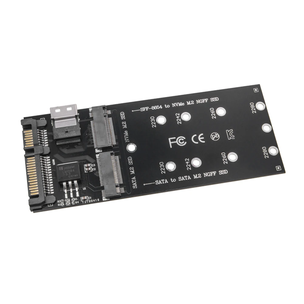 

Адаптер M.2 к SATA SFF-8654 к M2 NVME SSD-конвертер 22-контактная карта расширения SATA к M2 подходит для материнской платы настольного ПК