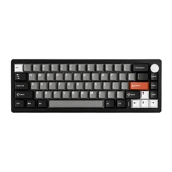 YUNZII AL68 Black QMK/VIA Mechanical Keyboard, Wireless Aluminum Custom Gaming Keyboards, Hot Swap Gasket with Knob for Win&Mac
