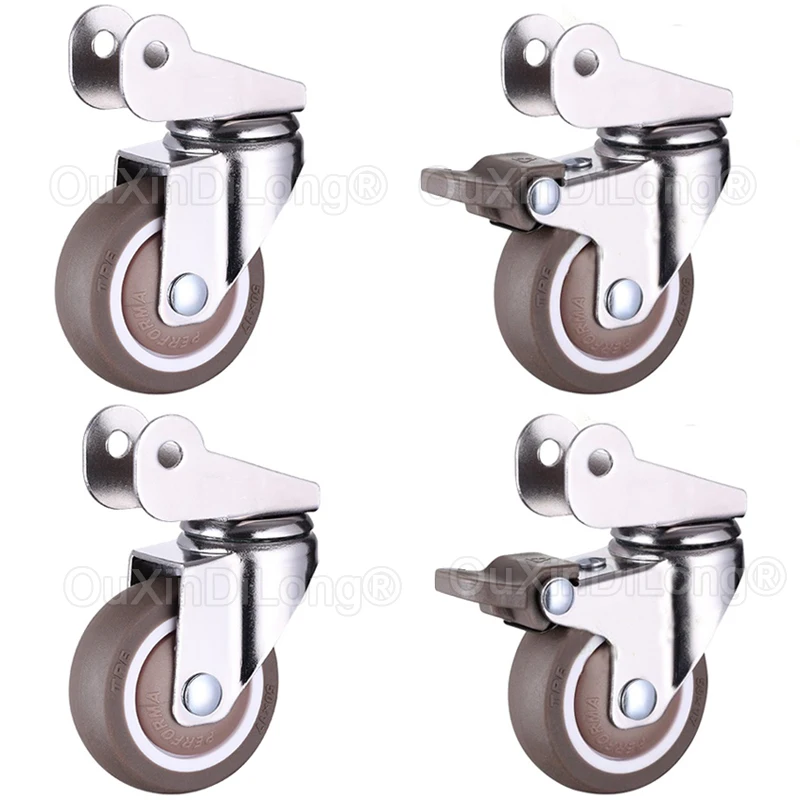 

4PCS 2'' Swivel Rubber Caster Silent Wheels Replacement for Crib/Table Shelf /TV Stand Loading Capacity 55 Lbs Per Wheels GF1273