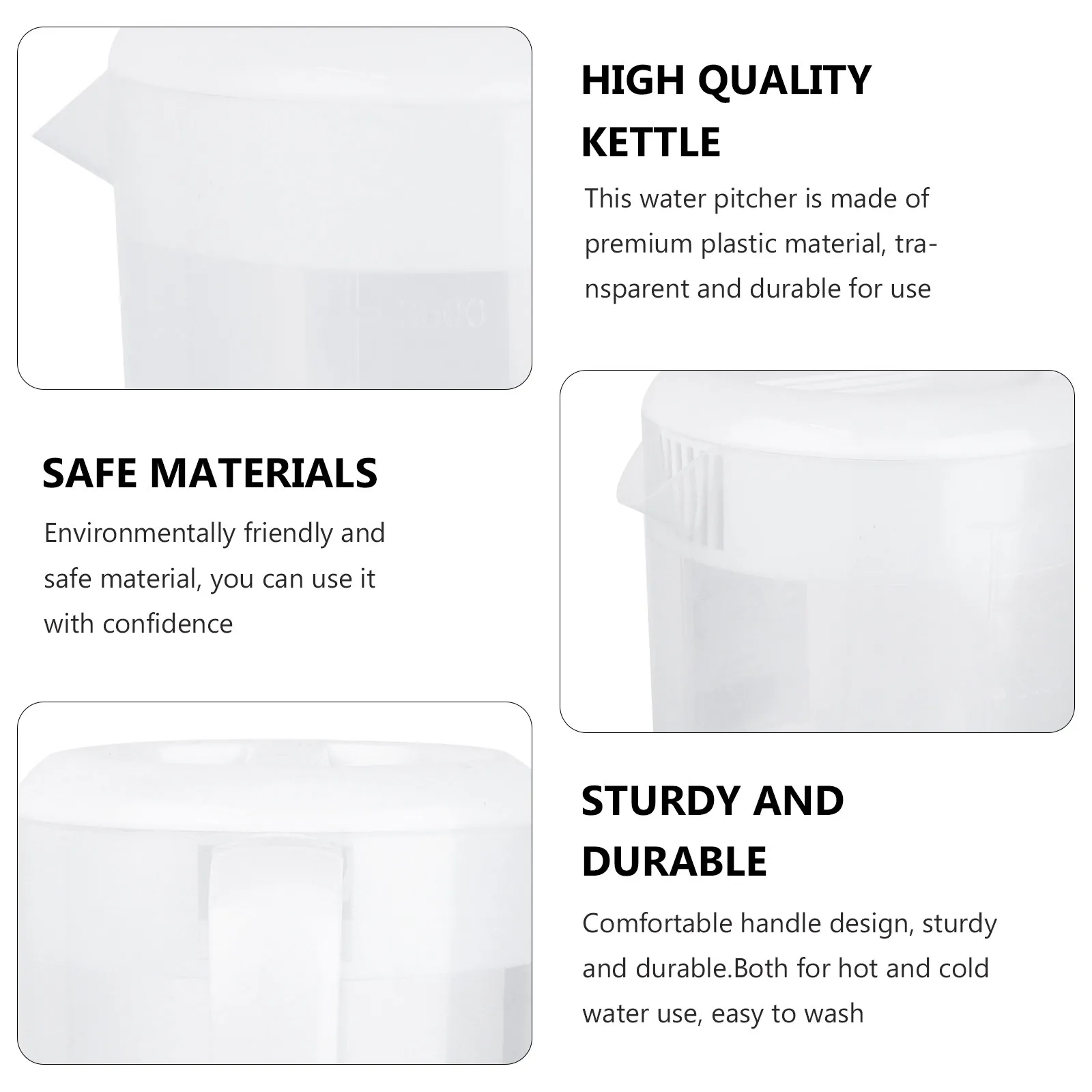 

1Pcs Large Capacity 4000Ml Cold Water Pitcher Clear Plastic Beverage Container Measurable Scale Easy Clean Wide Mouth Home Cafe