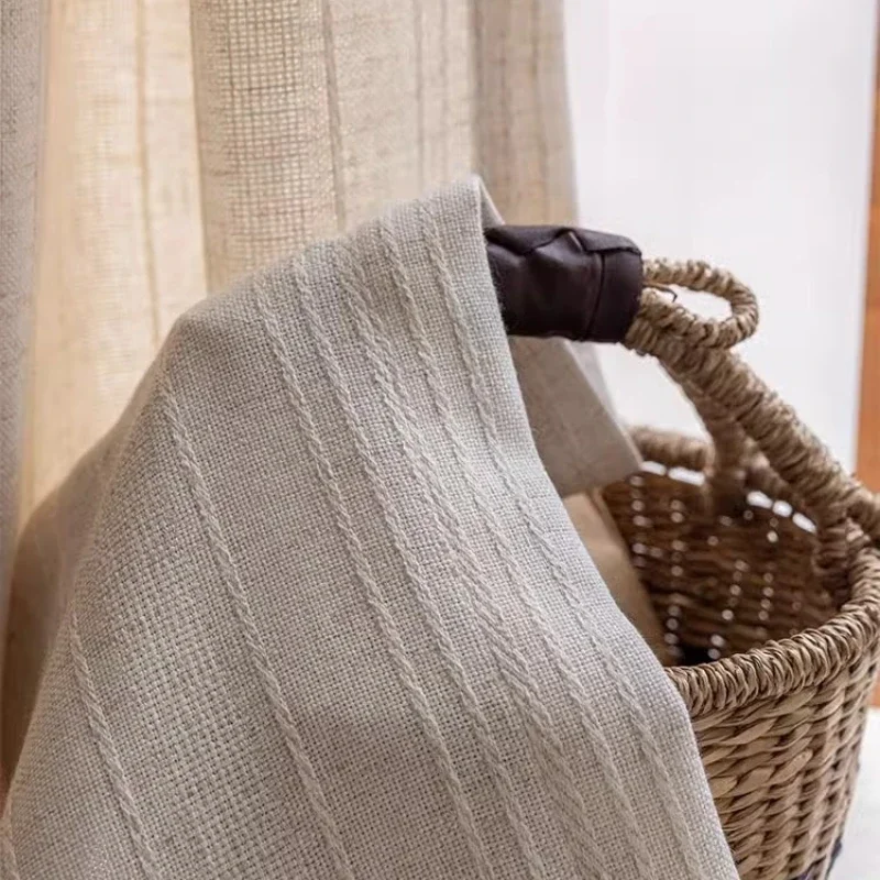 

Aangepaste Japanse Dikke Tule Linnen Katoen Pure Gordijnen Voor Woonkamer Slaapkamer Eetkamer Raam Decor Keuken Luxe Verduisteri