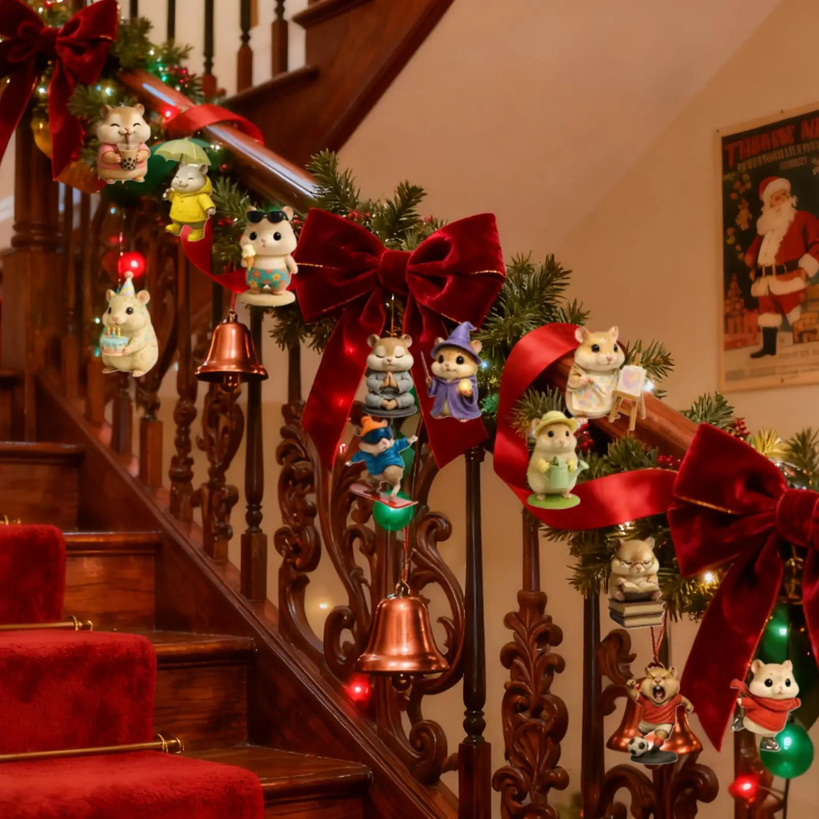 الهامستر تقويم القدوم 2025 24 يوما 2D الاكريليك شجرة عيد الميلاد زخرفة العد التنازلي الديكور للمنزل عطلة حفلة Favors #5