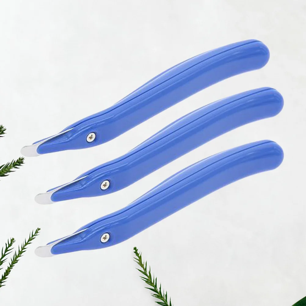 3 قطع من مزيل التيلة المحمول مادة بلاستيكية حديدية خفيفة الوزن وآمنة ومريحة ومزيل التيلة الزرقاء