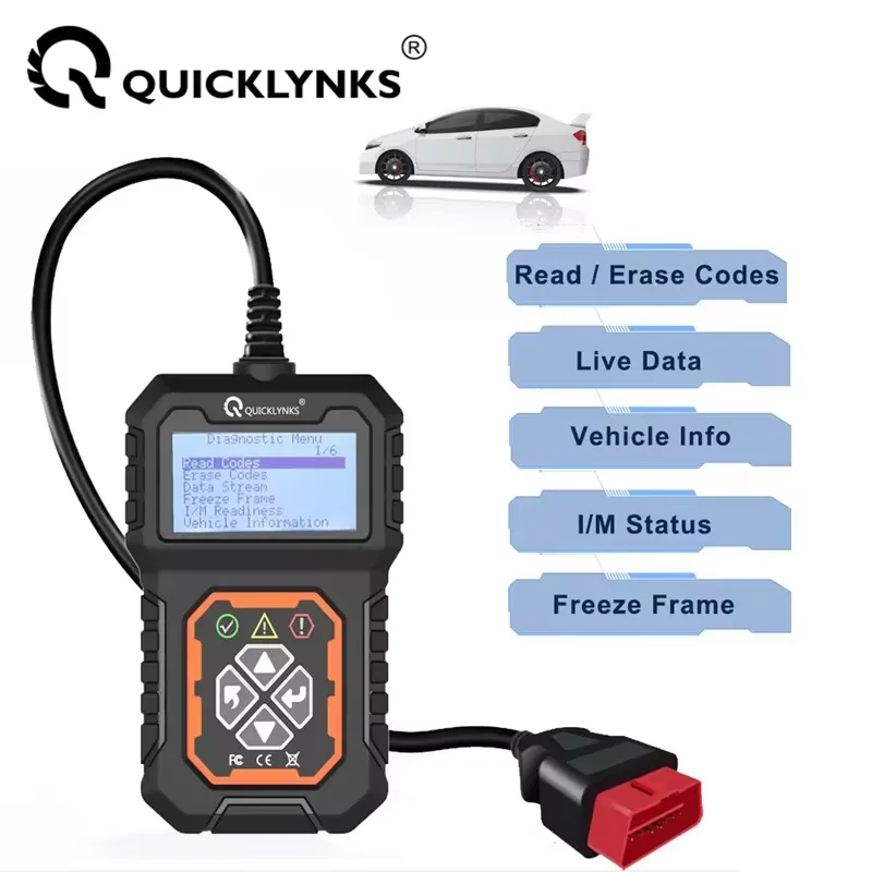 QUICKLYNKS T31 OBD2 Code Reader EOBD OBD2 Scanner Read Codes Erase Codes Automotive Diagnostic Tools