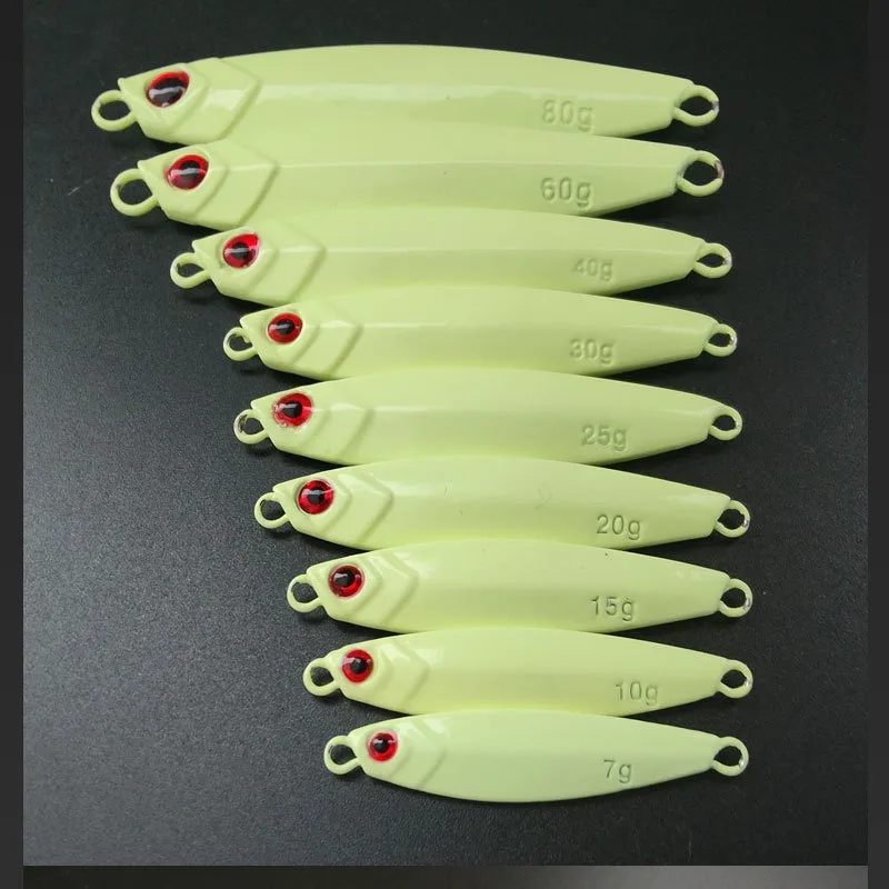 Señuelo metálico luminoso tipo cuchara jig para lubina - imagen 2