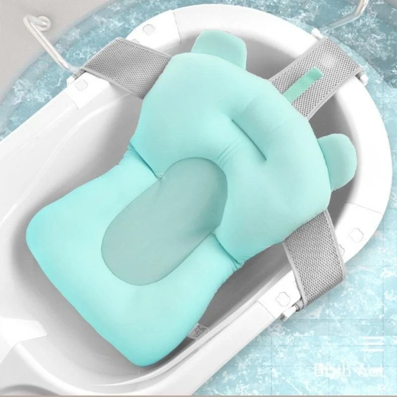 J15U بساط حمام للأطفال حديثي الولادة وسادة استحمام بتصميم مريح #3