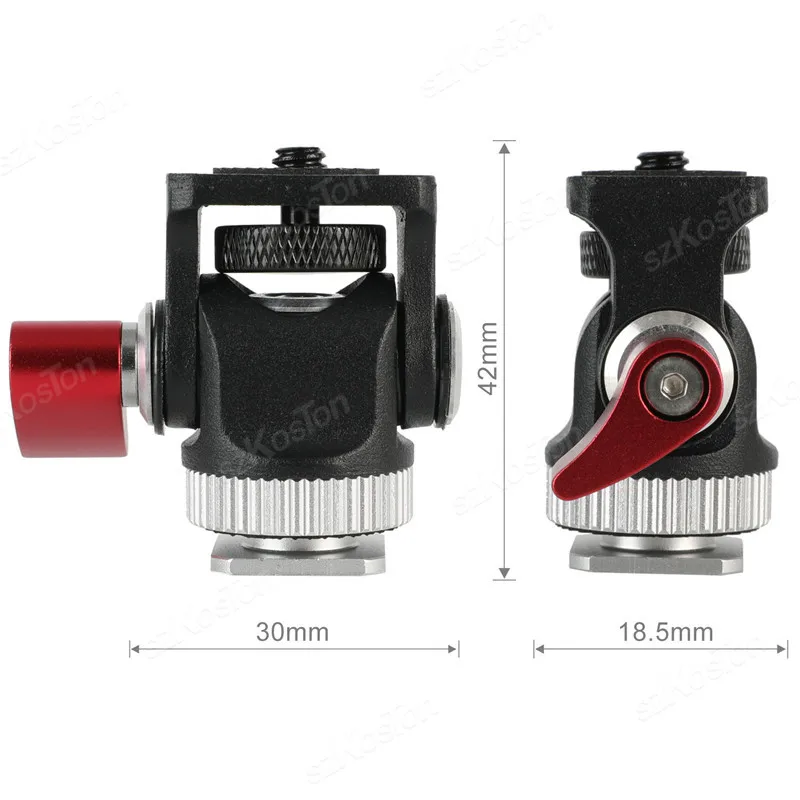 حامل ثلاثي القوائم لشاشة صغيرة مع محول تركيب الحذاء البارد دوار وإمالة قابلة للتعديل لضوء ملء ميكروفون الفلاش