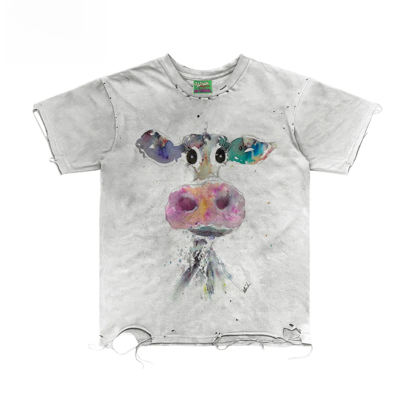 Loose Fit Short Sleeve T-Shirt Millennial Style Heavyweight Student Design Urban Outfit Casual Entertainment Cotton Crew Neck