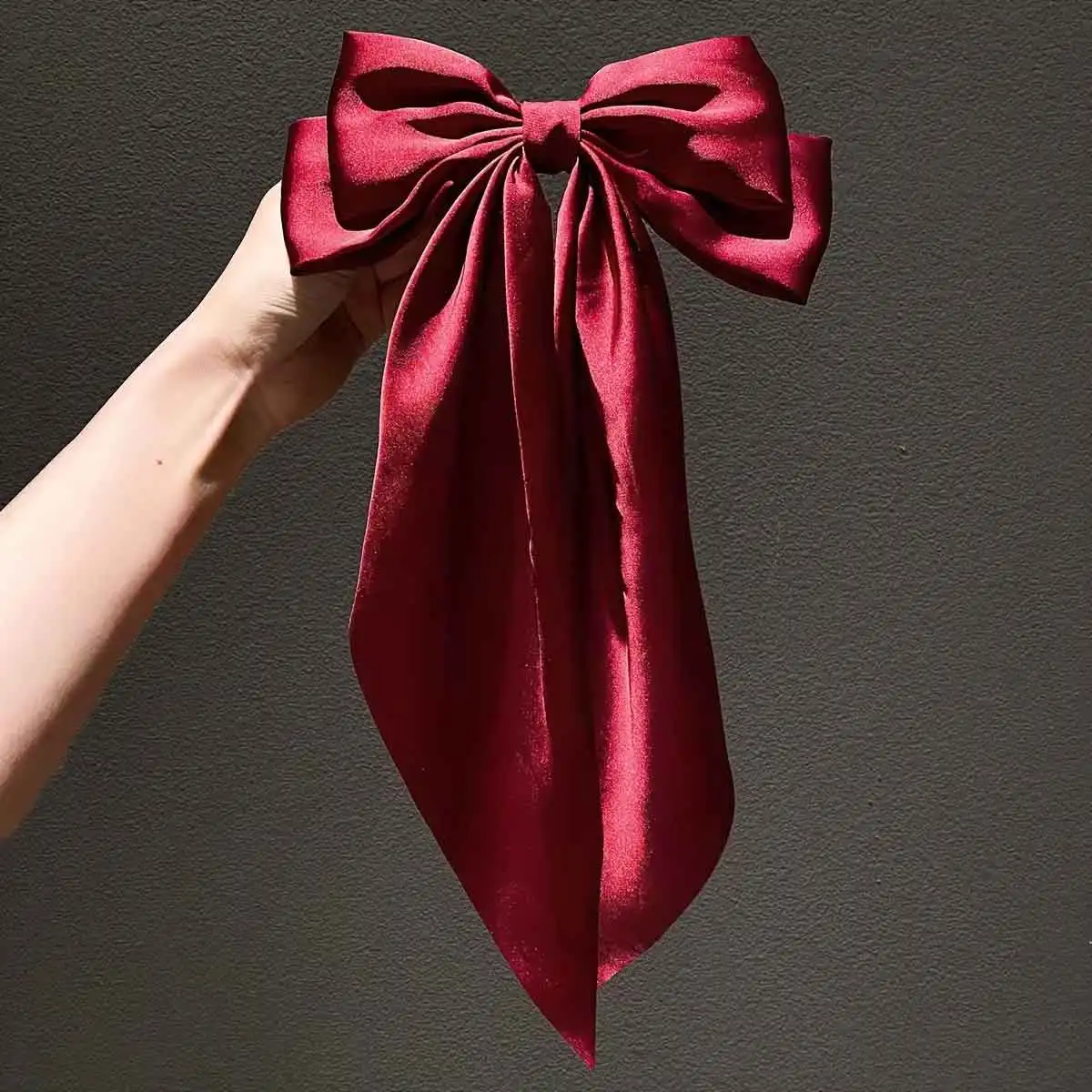 1/2/8szt Big Bow Ribbon Hairpin Elegant Large Satin Bow Hair Clipwomen Girl Black Pink Spring Clip Hair Pinretro Headband — zdjęcie 5