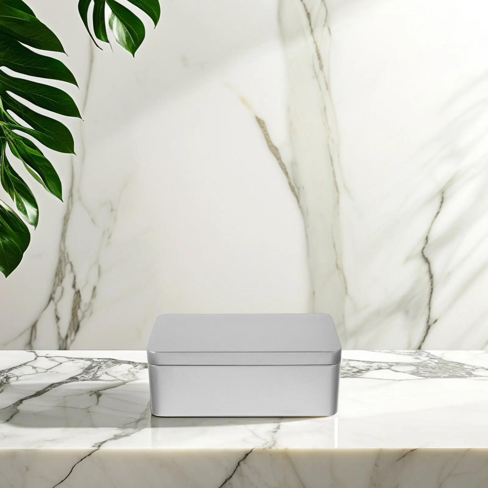 Sweets Empty Silver Tin Home Storage Rectangular Candy Metal Container Containers