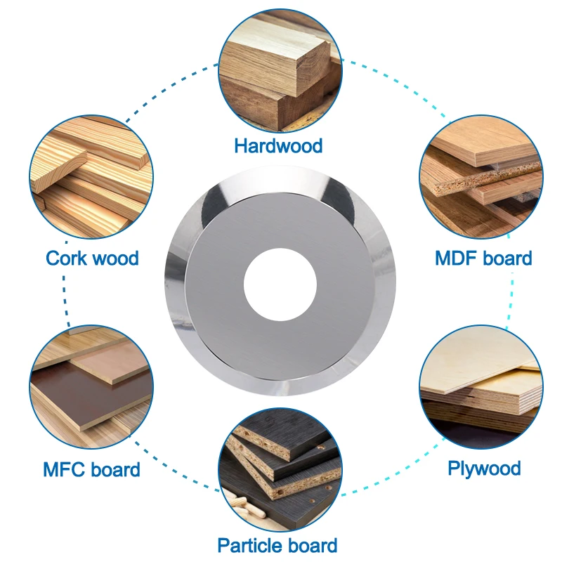 Round Carbide Insert Cutter 8.9mm 12mm 15mm 16mm 18mm Round Diamond Replacement Milling Knives for Lathe Woodturning Tool