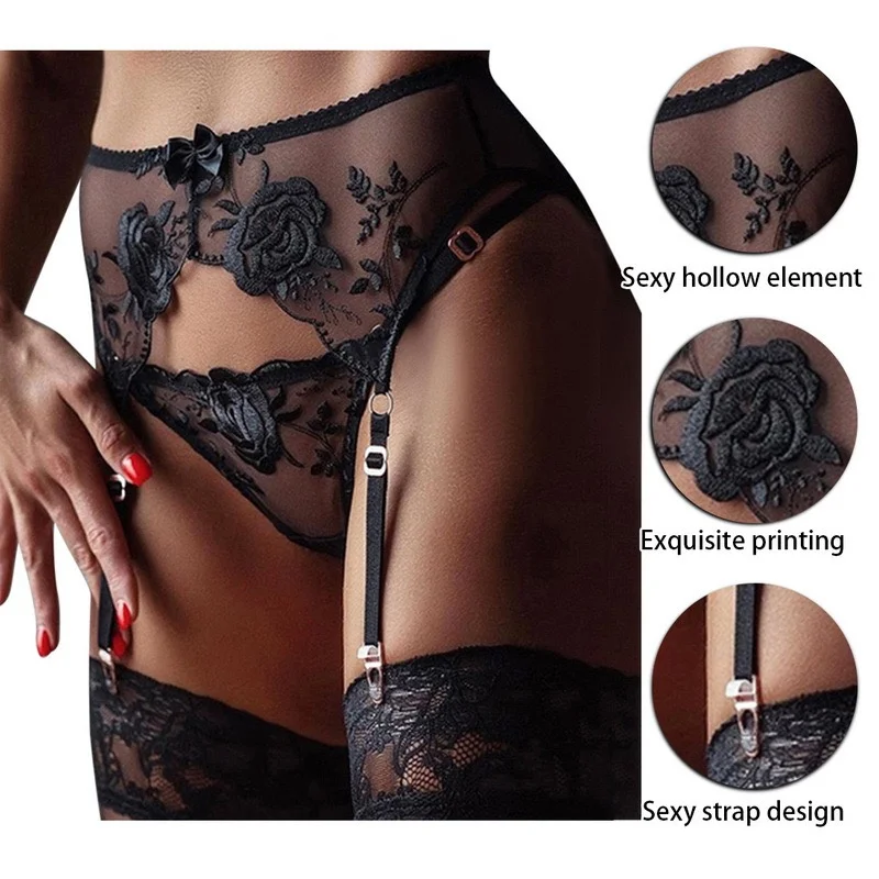 TrowBridge Transparent Women\'s Panties Female Lace Underwear Open Crotch Thongs Sexy Lingerie Erotic Panty Hot G-String Cute Bow