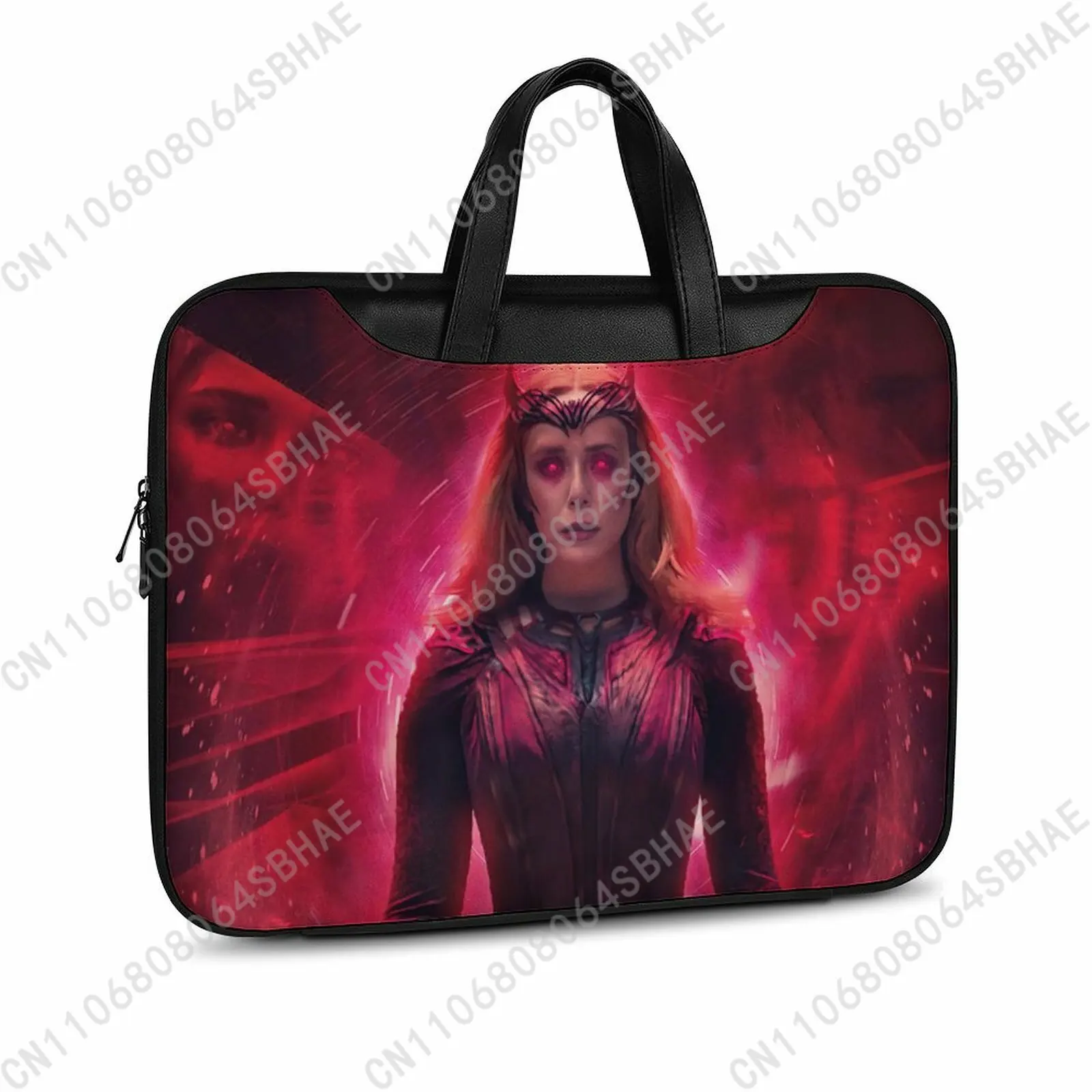 

Marvel Scarlet Witch Custom Leather Briefcase Men Woman Laptop Bag Business Retro Genuine Leather Computer Cosplay