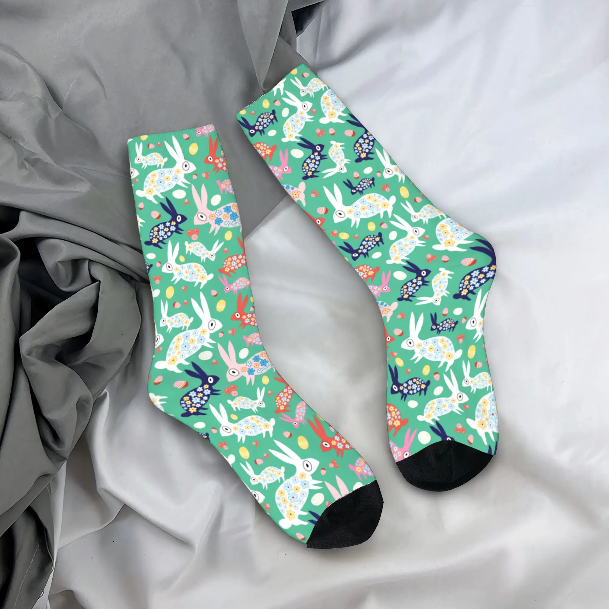 

Красочные носки с узором пасхального кролика, мужские носки, удобные готические носки, зимние спортивные нескользящие носки с принтом, подарок