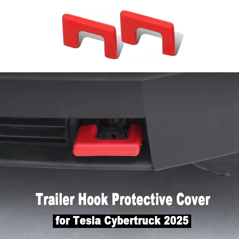 Cubierta protectora de gancho de remolque para parachoques delantero Tesla Cybertruck 2025, gancho de remolque impermeable de silicona, accesorios de decoración
