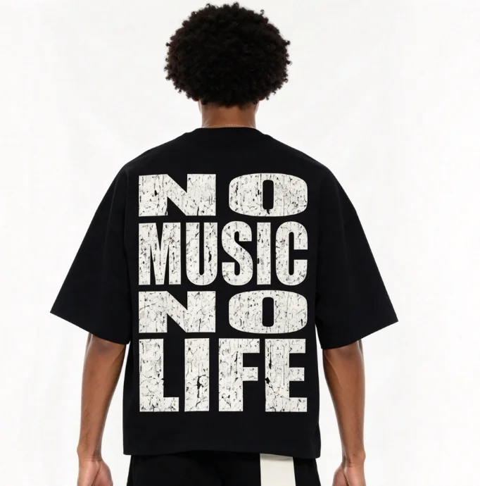 2026 new Back‑Print Distressed Block‑Letter Slogan Graphic Print High‑Quality Comfort Cropped Loose Short‑Sleeve Tee