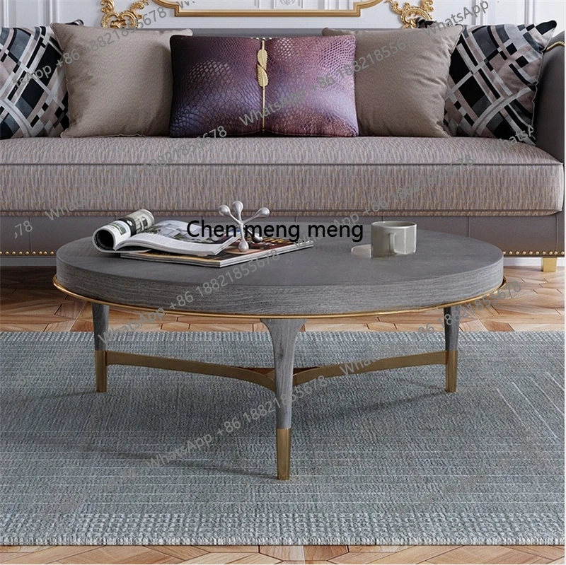 

Designer Round Side Table Solid Wood Simple Creative Modern Light Luxury Living Room Model Room Coffee Table Customization