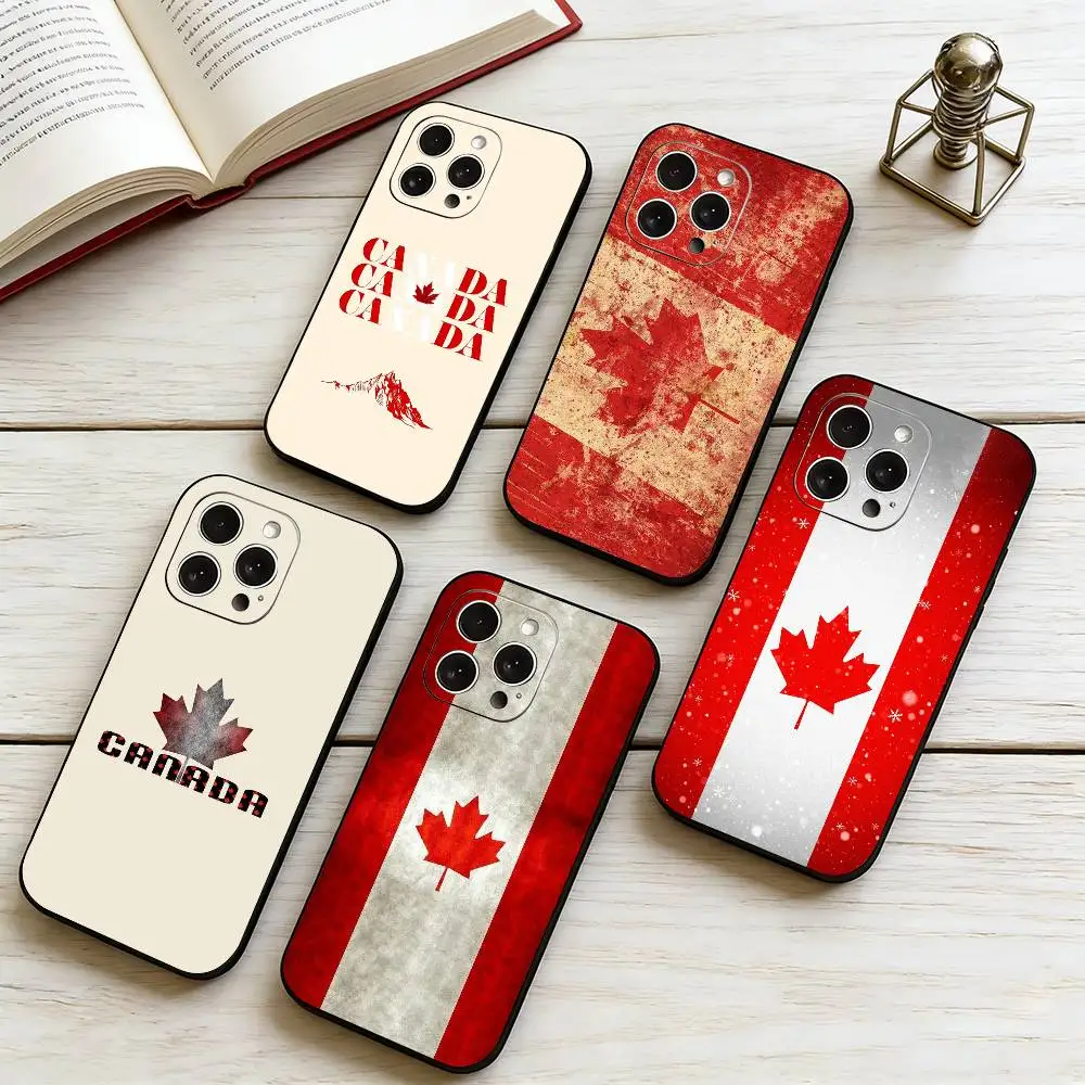 

Canada flag aesthetic Phone Case For iPhone 17, 16,15,14,13,12,11 Plus,Pro Max, Others Soft Black Cover