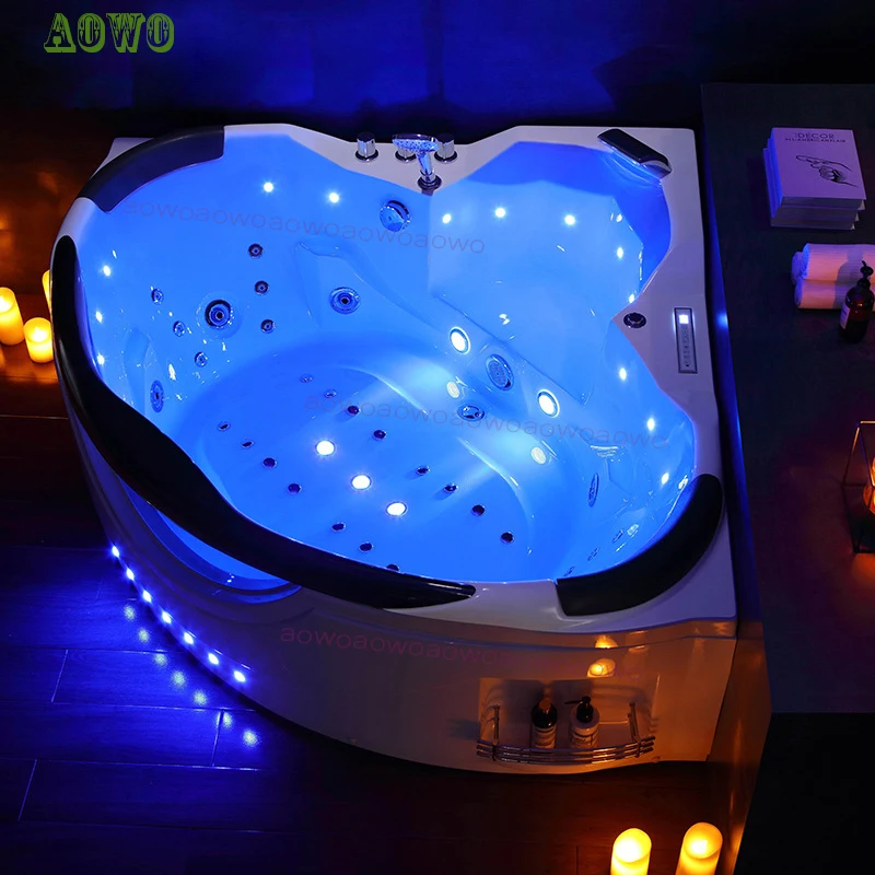 Cheap Price Two Persons Yacuzzi Corner Whirlpool Comfortable Bathtub Acrylic Massage Bathtub Jacussi