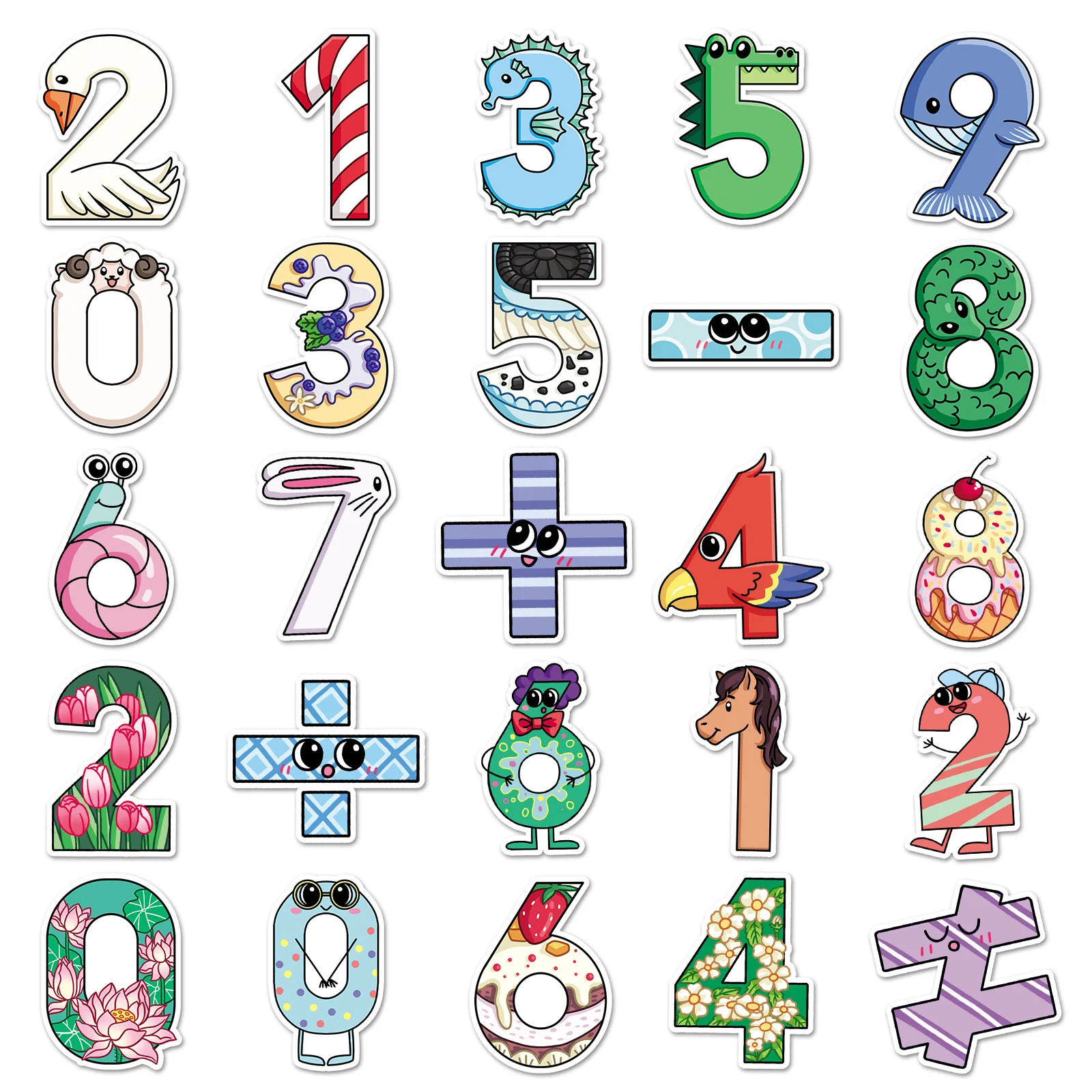50/100PCS Digital Graffiti Personalized Fun Creative Waterproof Decoration Mobile Luggage Notebook Stationery Stickers