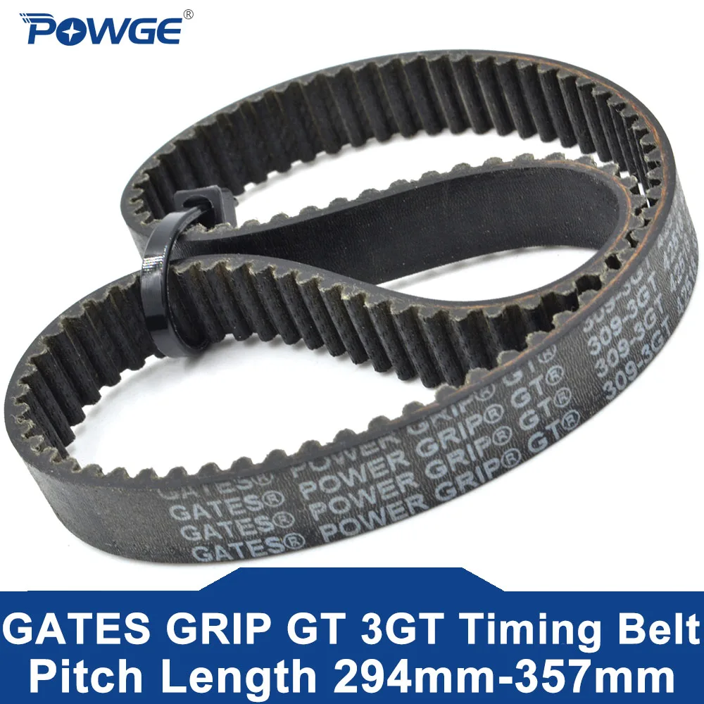 POWGE GATES 3GT Timing belt Lp=294 297 300 303 309 312 315 318 324 327 330 333 336 339 342 345 348 351 354 357 Width 6-20 Rubber