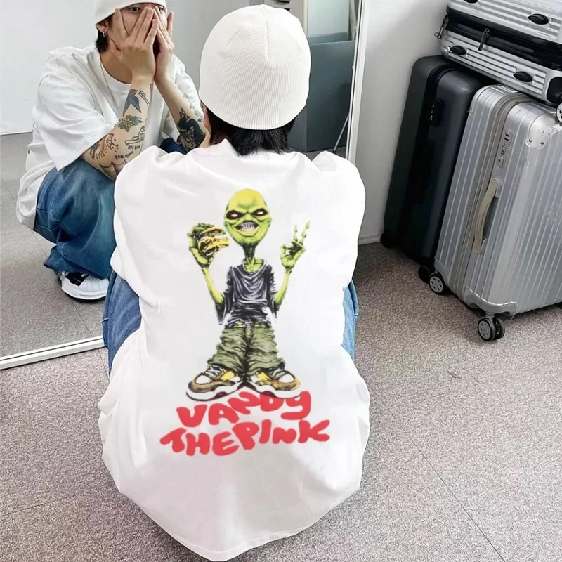 

Летняя звезда The Same VandyThePink, модная футболка из чистого хлопка с забавным принтом для мужчин и женщин с короткими рукавами, Ins