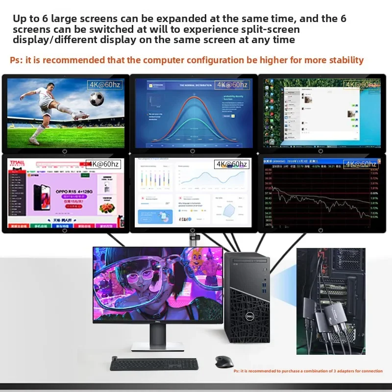 Five-screen special display docking station usb to hdmi splitter 4K high definition three-screen four-screen