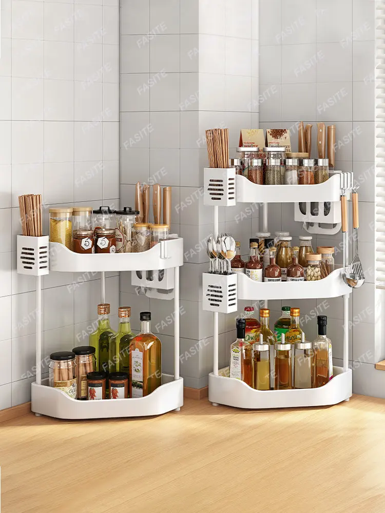 Kitchen seasoning storage rack, triangular rack, corner corner, household oil, salt, soy sauce, vinegar seasoning storage rack