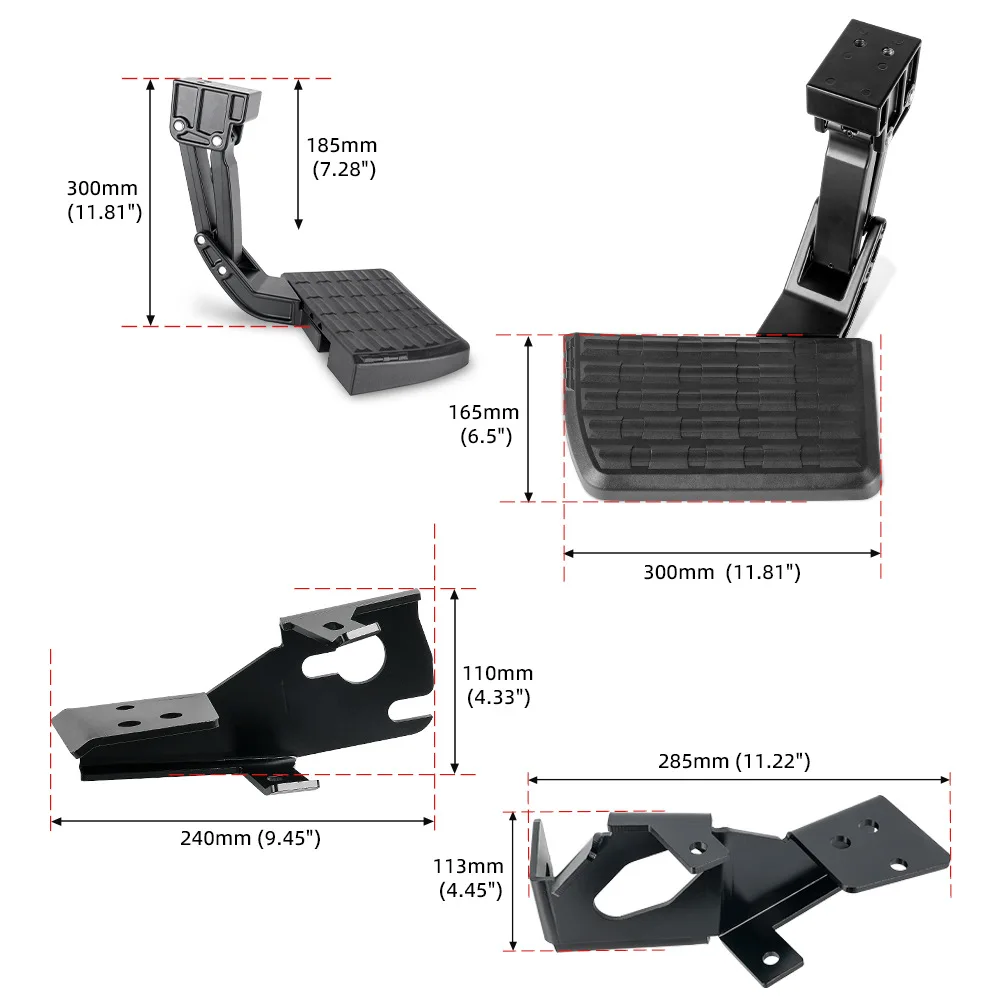 75313-01A BedStep Flip Down Bumper Step Compatible with 2017-2022 Ford F-250 F-350 F-450 w/o Vibration Dampener