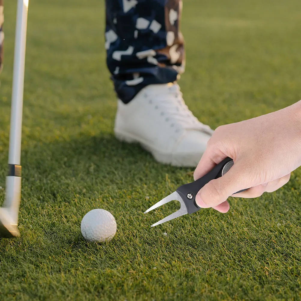 

2pcs Golf Green Fork Pink Black Portable Divot Tool Marker Lawn Repairing Golfs Accessories Gifts Golfing Supplies Professional
