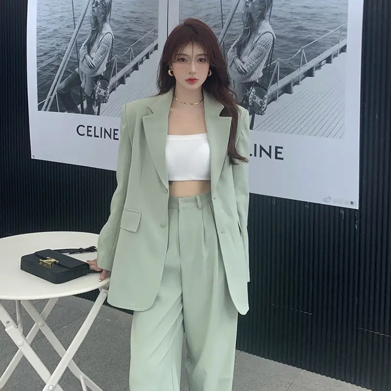 Spring/Summer 2024 Korean Edition New Temperament High End Professional Light Maturity Style Suit Two Piece Set Anti Smash Bra