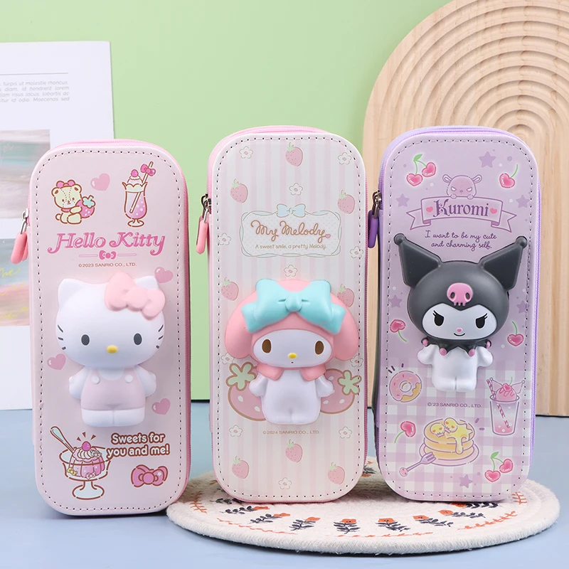 

Декомпрессионный 3d-карандаш Sanrio, милая вместительная двухслойная мультифункциональная детская игрушка для снятия стресса, подарок для детей