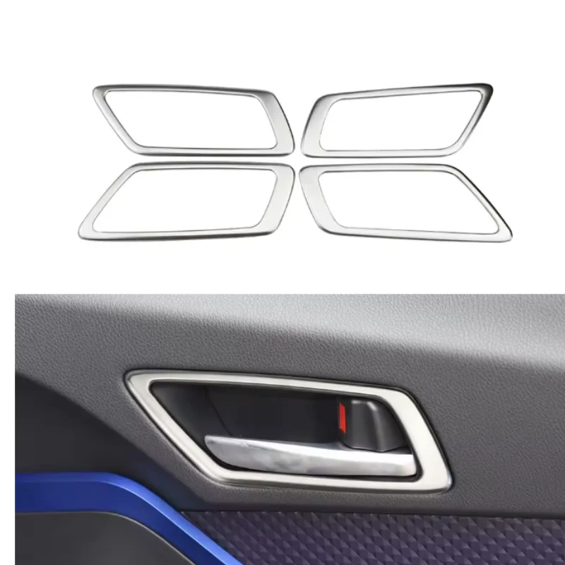 Stainless Steel 4 Pcs Car Interior Door Handle Trim Car Inner Door Bowl Sticker For Toyota C-HR CHR 2017 - 2022 Auto Accessories