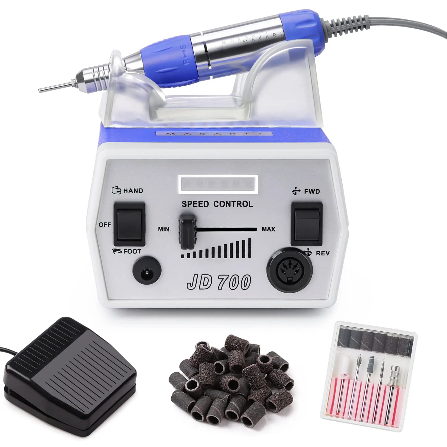 

Electric Nail Drill 30000RPM Professional Manicure Tool for Acrylic Nails, Low Noise & Vibration, Foot Pedal Included