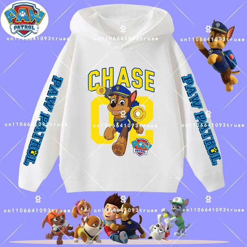 PAW Patrol cartoon print boys' sports shirt - spring/autumn long-sleeved pullover casual top children's hooded shirt new style