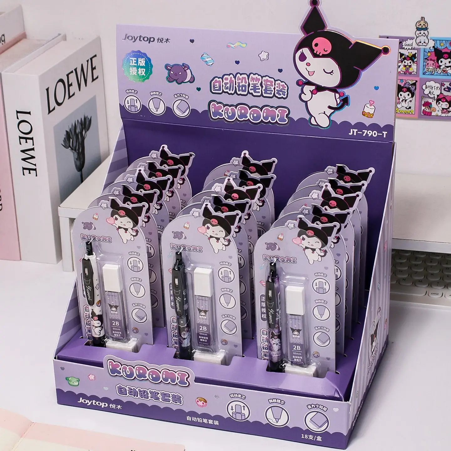 

Hello Kitty Kuromi Melody 0.5mm Mechanical Pen Set Student Stationery Refill Lead Automatic Pen Students Girls Gifts