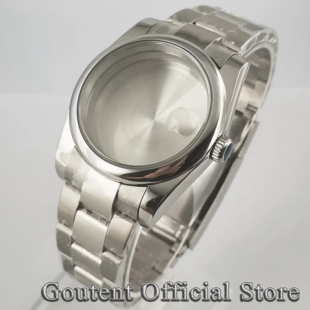 

Goutent 36mm/39mm Silver Round Watch Case Sapphire Glass Fit NH35 NH36 Miyota 8215/821A DG2813 3804 ETA2836 2824 PT5000 Movement