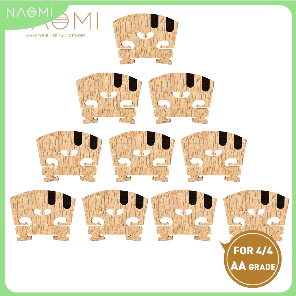 NAOMI 10pcs/1set Master AA Grade Snow Flake Texture Maple Wood Bridge 4/4 Violin Bridge Replacement For Acoustic Violin