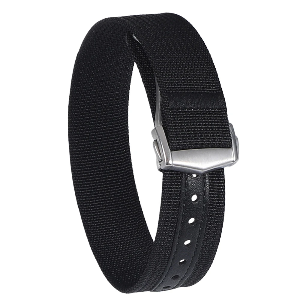 Premium Ribbed Watch Band Deployant Clasp Nylon 20mm 22mm Watch Strap for Omega Folding Buckle Watchband Sport Wristband For Men image 3