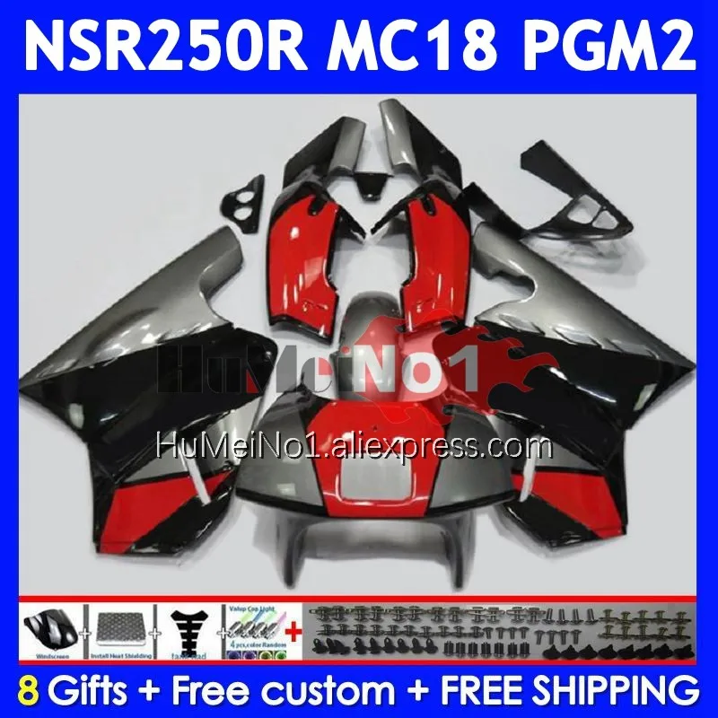 Body For HONDA NSR250R NS250 NSR 250 R NSR 250R 1988 1989 14No.19 Red silver MC16 MC18 PGM2 NSR250 RR NSR250RR 88 89 Fairings