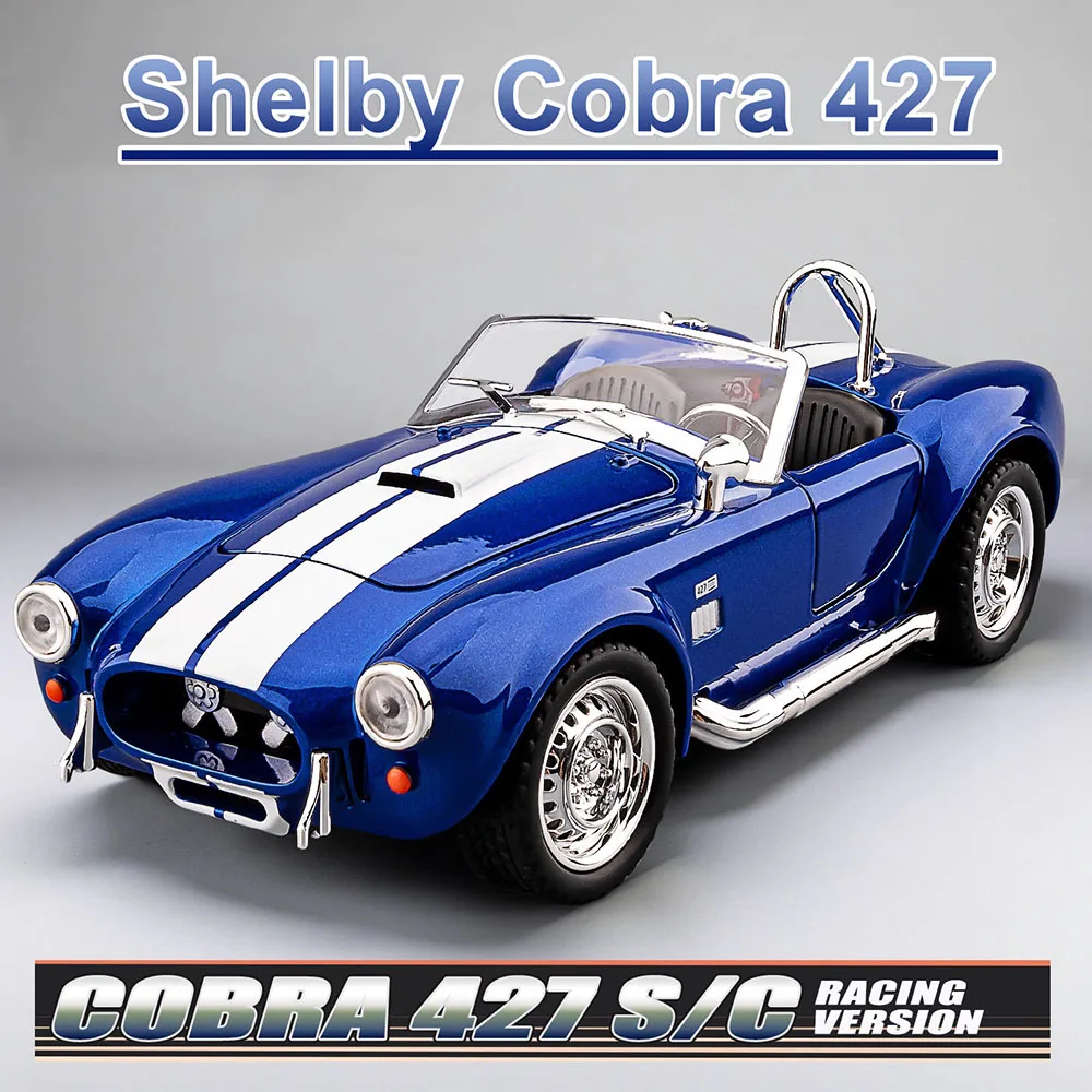 

1:22 Shelby Cobra 427 Z4 Игрушки Модели спортивных автомобилей с откатным светом Музыка Миниатюрный автомобиль с открытыми дверями Автомобиль для детей Фестивальные подарки