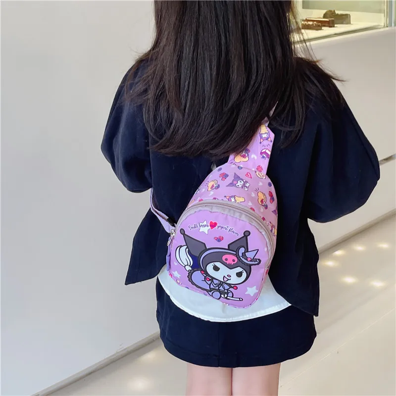 Hello Kitty Kuromi Phochacco Kids Cartoons Anime Cute Girl Chest Bag Kawaii Shoulder Messenger Bag Travel Storage Bag Coin Purse