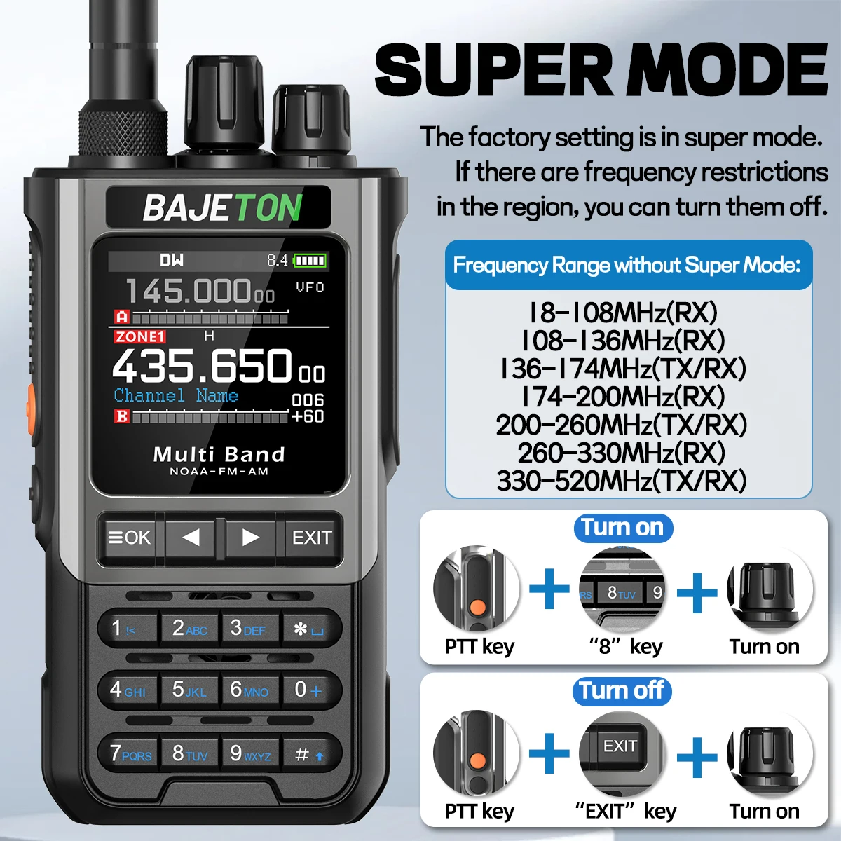 BAJETON BJ-8300 10 واط هام راديو الموجات القصيرة HF SSB CB اسلكية تخاطب AM USB LSB CW بلوتوث البرمجة يده اتجاهين الراديو