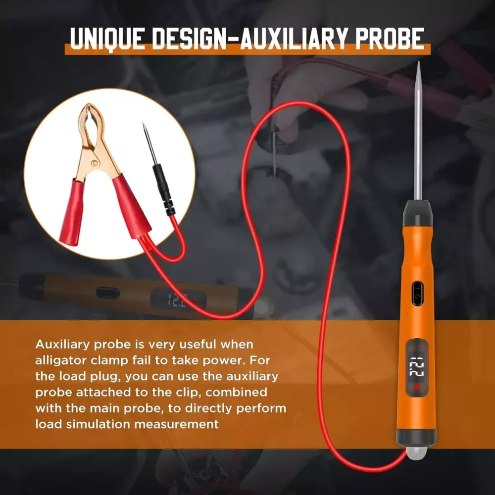 

Car Test Light 5V-30V Voltage Electrical Tester Probe Digital LED Automotive Circuit Tester Short Open Circuit Tester