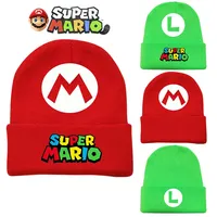 2023 New Super Mario Bros Knitting Beanies Hat Man Women Game Anime Warm Headgear Kids Street Outdoor Hip-hop Caps Accessories