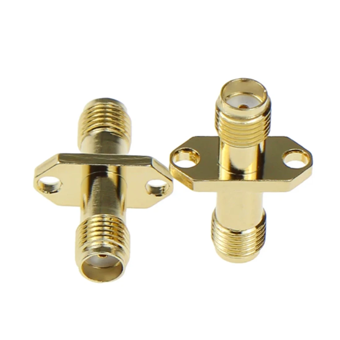 1pc SMA Female To Female Jack RF Coax Adapter Convertor 2-Hole Panel Mount Rhombus Goldplated New Wholesale